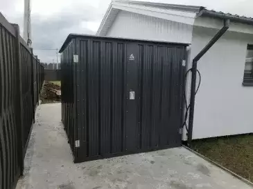 Гараж для мотоцикла с графитовом цвете в дер. Дубечино, г.о. Ступино, МО Гараж для мотоцикла с графитовом цвете в дер. Дубечино, г.о. Ступино, МО