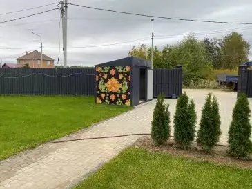 Хозблок для хозяйственных вещей в графитовом цвете и с принтом в дер. Никульское, г. Мытищи, МО