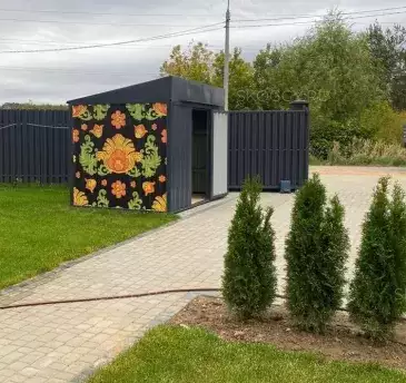 Хозблок для хозяйственных вещей в графитовом цвете и с принтом в дер. Никульское, г. Мытищи, МО
