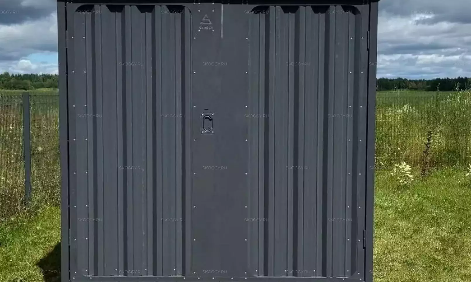 Секционный хозблок  в цвете RAL 7024 в деревню Горютино